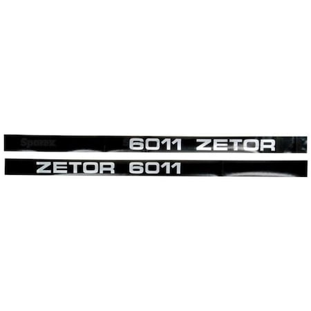 Aftermarket Hood Decal Set for Zetor Tractor 6011 59115352 59115351